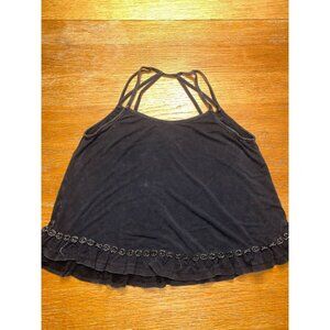 Flowy Black Strap Tank Top-S